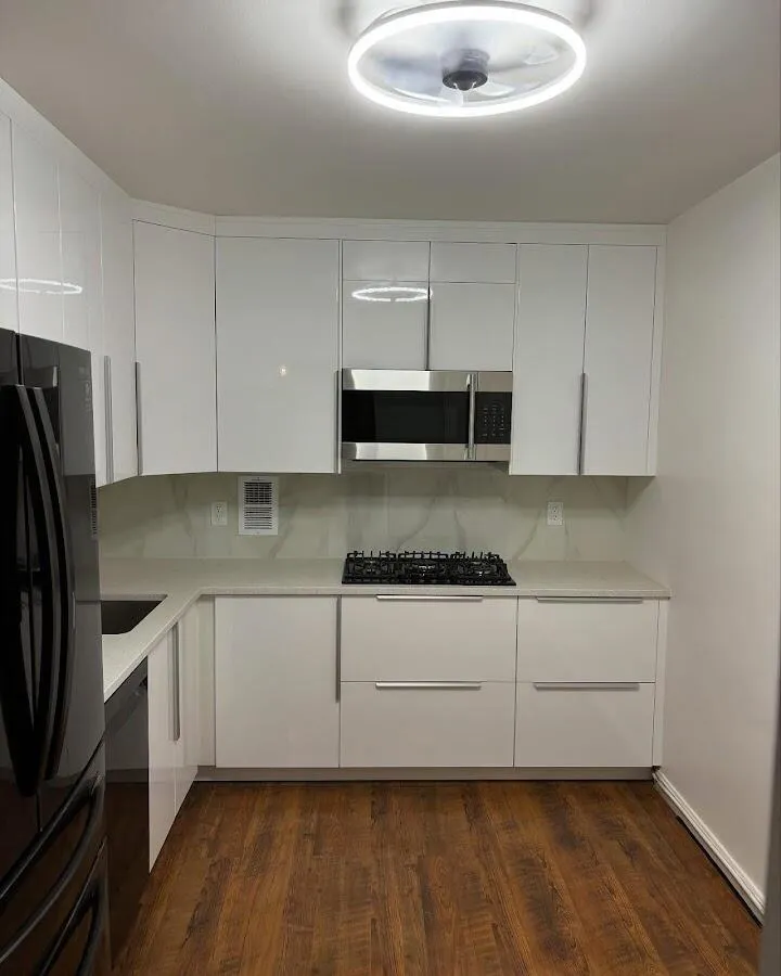 Renovated kitchen with quartz countertops in Lowell